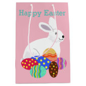Sac Cadeau Moyen Lapin de Pâques et oeufs au chocolat (Devant)