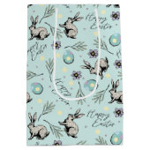 Sac Cadeau Moyen Lapin de Pâques et Oeufs Bleus (Dos)