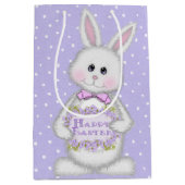 Sac Cadeau Moyen Lapin De Pâques Sur Les Pois (Devant)