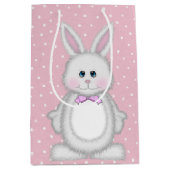 Sac Cadeau Moyen Lapin De Pâques Sur Les Pois (Devant)