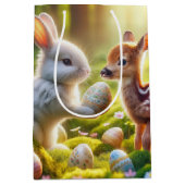 Sac Cadeau Moyen Lapin et Pauvreté avec oeufs de Pâques (Devant)