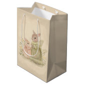 Sac Cadeau Moyen Lapin lapin maman et bébé (Dos Angle)