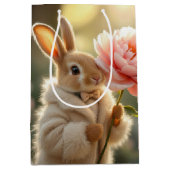 Sac Cadeau Moyen Lapin Portant un manteau de fourrure (Devant)