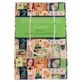 Sac Cadeau Moyen Lapin vert rose coloré (Dos)