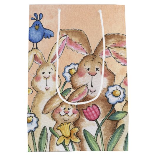 Sac Cadeau Moyen Lapins (Dos)