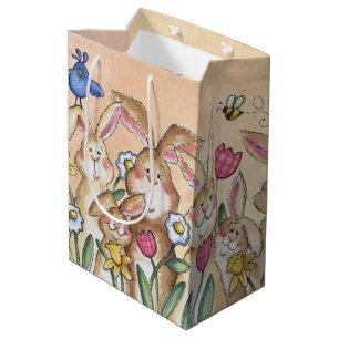 Sac Cadeau Moyen Lapins