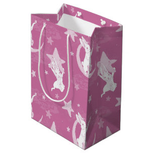 Sac Cadeau Moyen Lapins mignons et étoiles