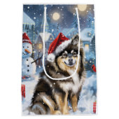 Sac Cadeau Moyen Lapphund finlandais Winter Wonderland Noël Joie (Dos)