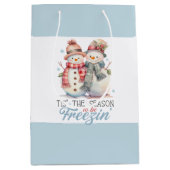 Sac Cadeau Moyen L'aquarelle est la saison de gel (Devant)