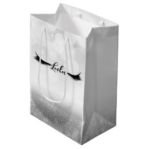 Sac Cadeau Moyen Lashes Eyelashes Extensions Silver Beauté Favorise