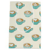 Sac Cadeau Moyen Latte Art dans de mignons cafés bleus (Dos)