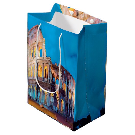 Sac Cadeau Moyen ldp COLOSSEUM Rome - par nuit (Devant Angle)