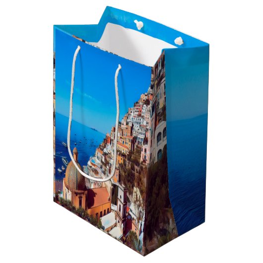 Sac Cadeau Moyen ldp POSITANO - Côte d'Amalfi - Panorama (Devant Angle)