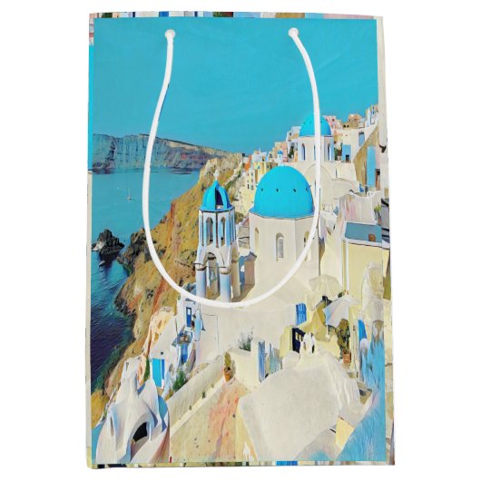 Sac Cadeau Moyen ldp SANTORINI - vue - (Devant)