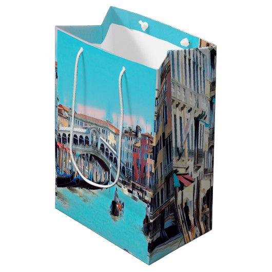 Sac Cadeau Moyen ldp VENICE - gondolas - rialto - (Devant Angle)