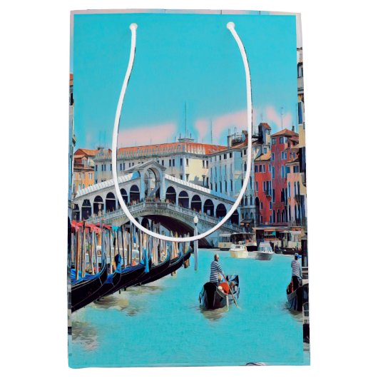 Sac Cadeau Moyen ldp VENICE - gondolas - rialto - (Devant)