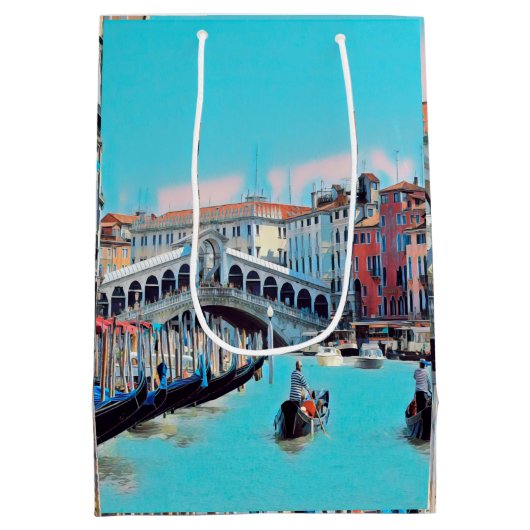 Sac Cadeau Moyen ldp VENICE - gondolas - rialto - (Dos)