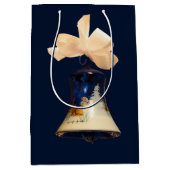 Sac Cadeau Moyen Le cadeau bleu de tintements du carillon de Noël (Devant)