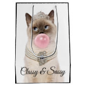 Sac Cadeau Moyen Le Chat de la princesse soufflant de la bulle (Dos)