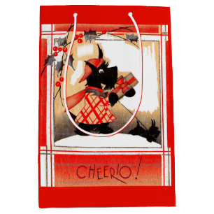 Sac Cadeau Moyen Le chien écossais de Noël des années 1930 dit "Che