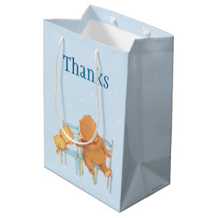 Sac Cadeau Moyen Le grand ours Brown aide peu ours jaune