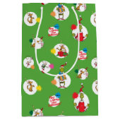 Sac Cadeau Moyen Le Grinch | Motif de points de Noël (Devant)