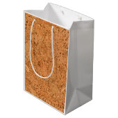 Sac Cadeau Moyen Le look de Macadamia Cork Burl Wood Grain (Dos Angle)