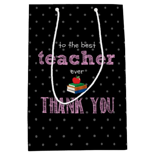 Sac Cadeau Moyen le meilleur professeur, merci (Devant)