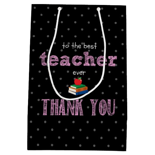 Sac Cadeau Moyen le meilleur professeur, merci (Dos)