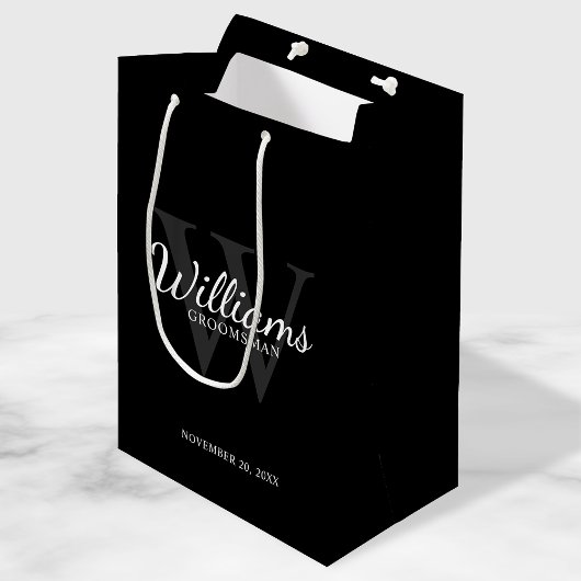 Sac Cadeau Moyen Le nom et le monogramme des développeurs de script