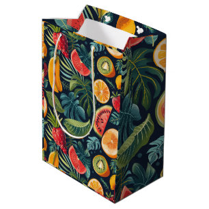 Sac Cadeau Moyen Le paradis tropical vif : Conception de fruits exo