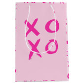Sac Cadeau Moyen Le rose XOXO moderne et simple de Valentine (Devant)