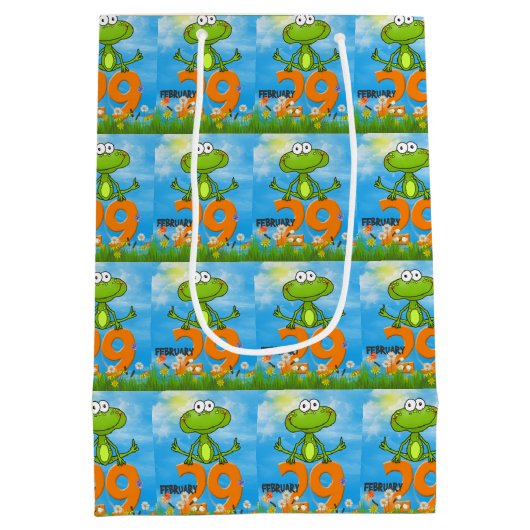 Sac Cadeau Moyen Leap Année grenouille verte Anniversaire (Dos)