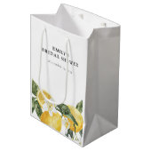 Sac Cadeau Moyen Lemon Citrus Main Squeeze Fête de Mariage (Devant Angle)