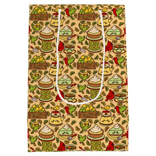 Sac Cadeau Moyen Lemon & Lime Twitter pattern (Dos)