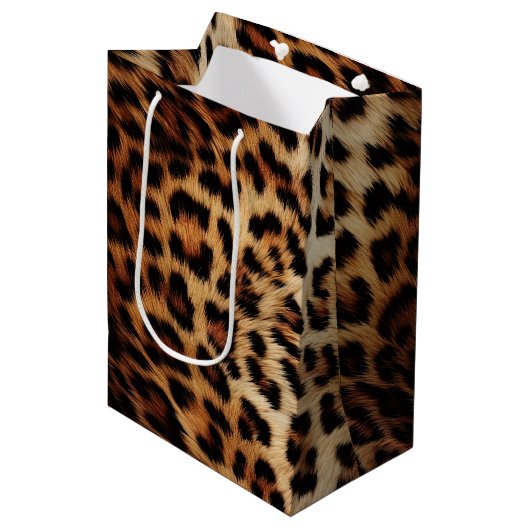 Sac Cadeau Moyen Léopard à crème Brown chic (Devant Angle)