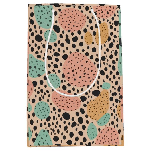 Sac Cadeau Moyen Leopard artwork au pastel (Devant)