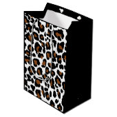 Sac Cadeau Moyen Leopard Big Cat Fur Motif Imprimer (Devant Angle)