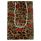 Sac Cadeau Moyen Leopard Cheetah Animal Print Red Cherry Pattern (Dos)