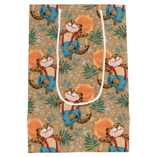 Sac Cadeau Moyen Leopard en marche (Dos)