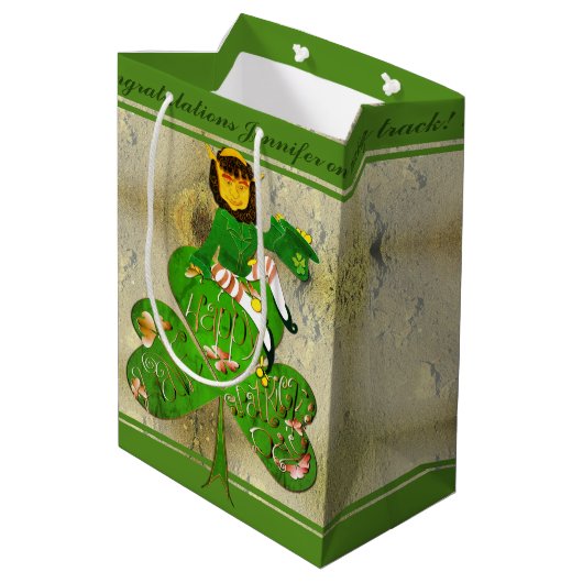 Sac Cadeau Moyen Leprechaun St. Patrick's Day Cadeau (Dos Angle)