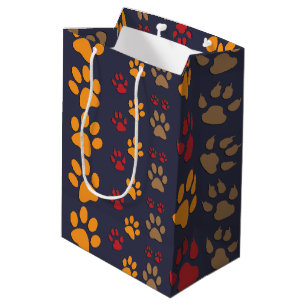Sac Cadeau Moyen Les empreintes de pattes de chien et de chat