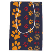 Sac Cadeau Moyen Les empreintes de pattes de chien et de chat (Dos)