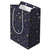 Sac Cadeau Moyen Les étoiles bleues de la Marine d'or (Dos Angle)