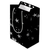 Sac Cadeau Moyen Les étoiles noires d'argent (Dos Angle)