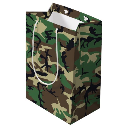 Sac Cadeau Moyen Les militaires camouflent (Dos Angle)