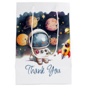 Sac Cadeau Moyen Les planètes de l'extérieur heureux Anniversaire F (Dos)