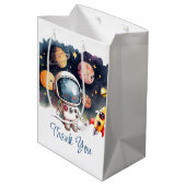 Sac Cadeau Moyen Les planètes de l'extérieur heureux Anniversaire F (Dos Angle)