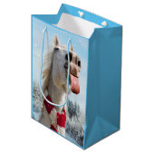 Sac Cadeau Moyen Les Snowflakes de Horloge (Devant Angle)