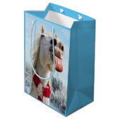 Sac Cadeau Moyen Les Snowflakes de Horloge (Dos Angle)